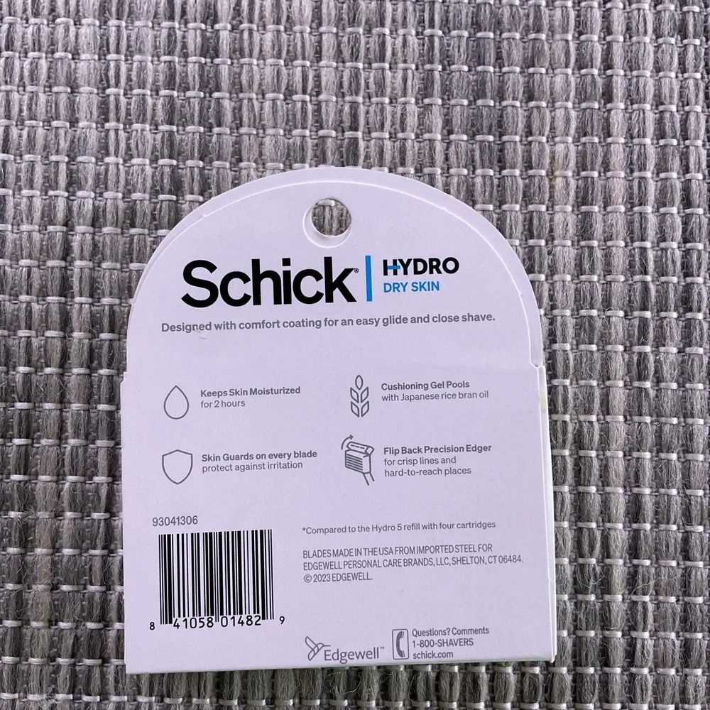 3pk Schick HYDRO Dry Skin Skin Men's 5-Blade Razor 1 Handle & 3 Cart 1x 6 Cart